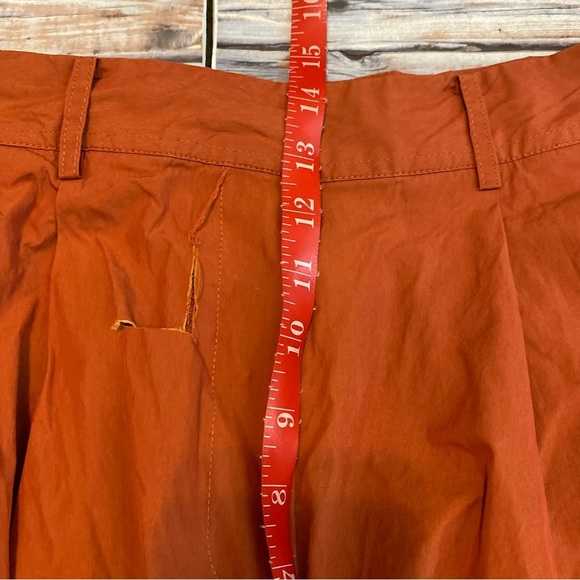 Drae Pleated High Waisted Cinch Ankle Baggy Nylon Cargo Pants Rust Orange Sz M - Picture 11 of 12